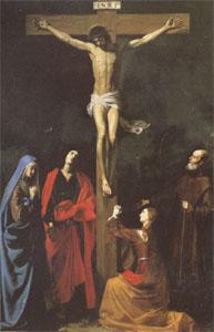 TOURNIER, Nicolas The Crucifixion with St.Vincent de Paul (mk05) Germany oil painting art